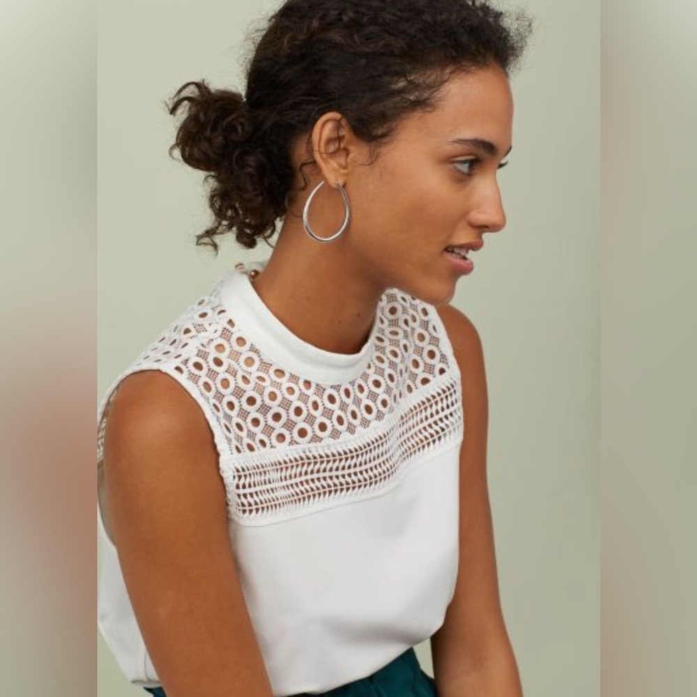 H&M White Lace Top